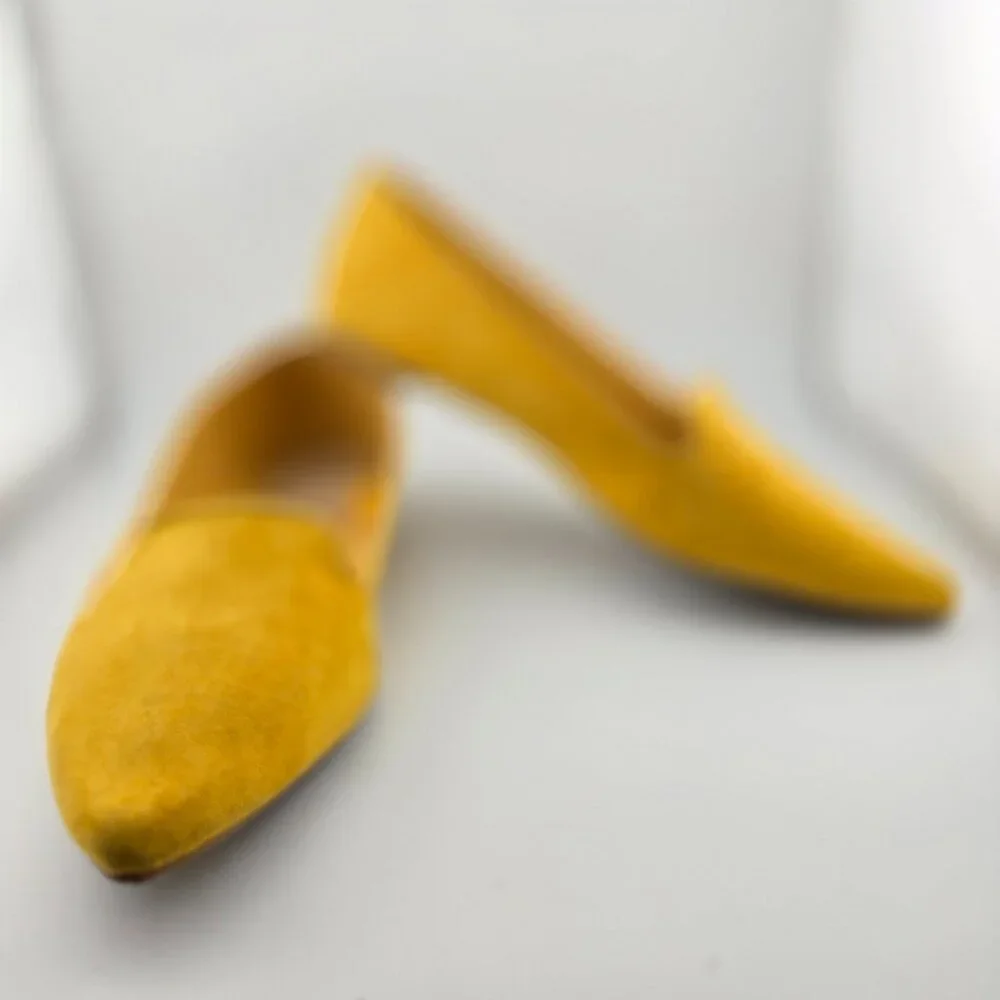 Madden Girl Jasmin Mustard Yellow Suede Pointed Toe Flats – Size 8.5 - Picture 6 of 12